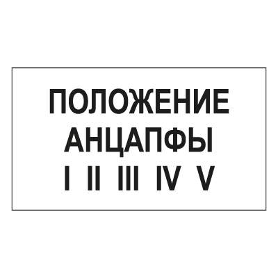 T105 ПОЛОЖЕНИЕ АНЦАПФЫ I II III IV V