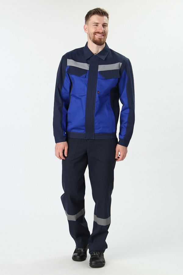 Костюм Вираж-2 (тк.Смесовая,260) п/к, т.синий/васильковый