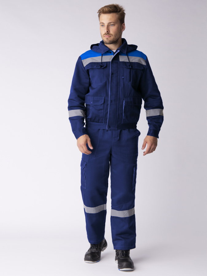 Костюм Титан-2 СОП UZ (тк.Смесовая,210) п/к, т.синий/васильковый