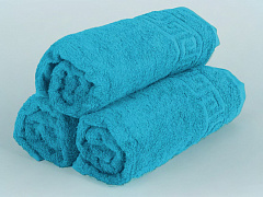 Полотенце махровое (50х90), ярко-голубой